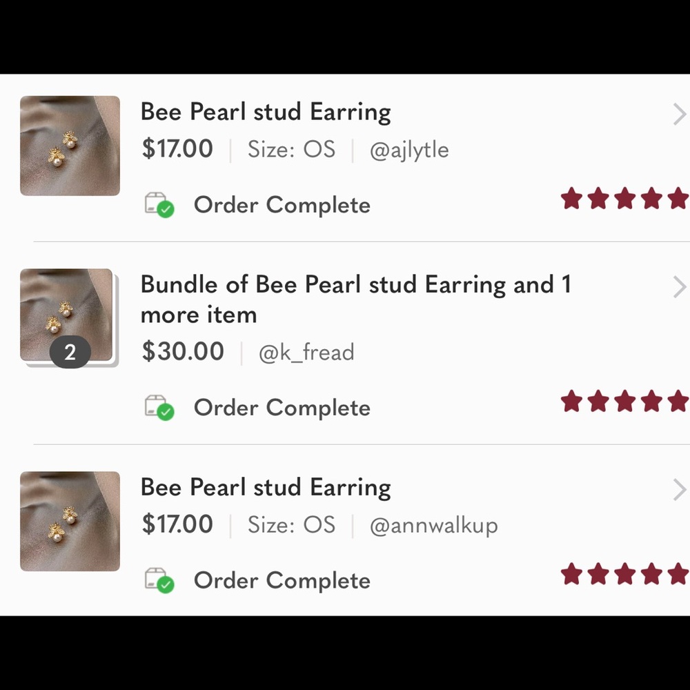 🐝 Bee Earrings Bee Earrings Bee Earrings Bee Earrings Bee Pearl stud Earrings - Picture 7 of 8